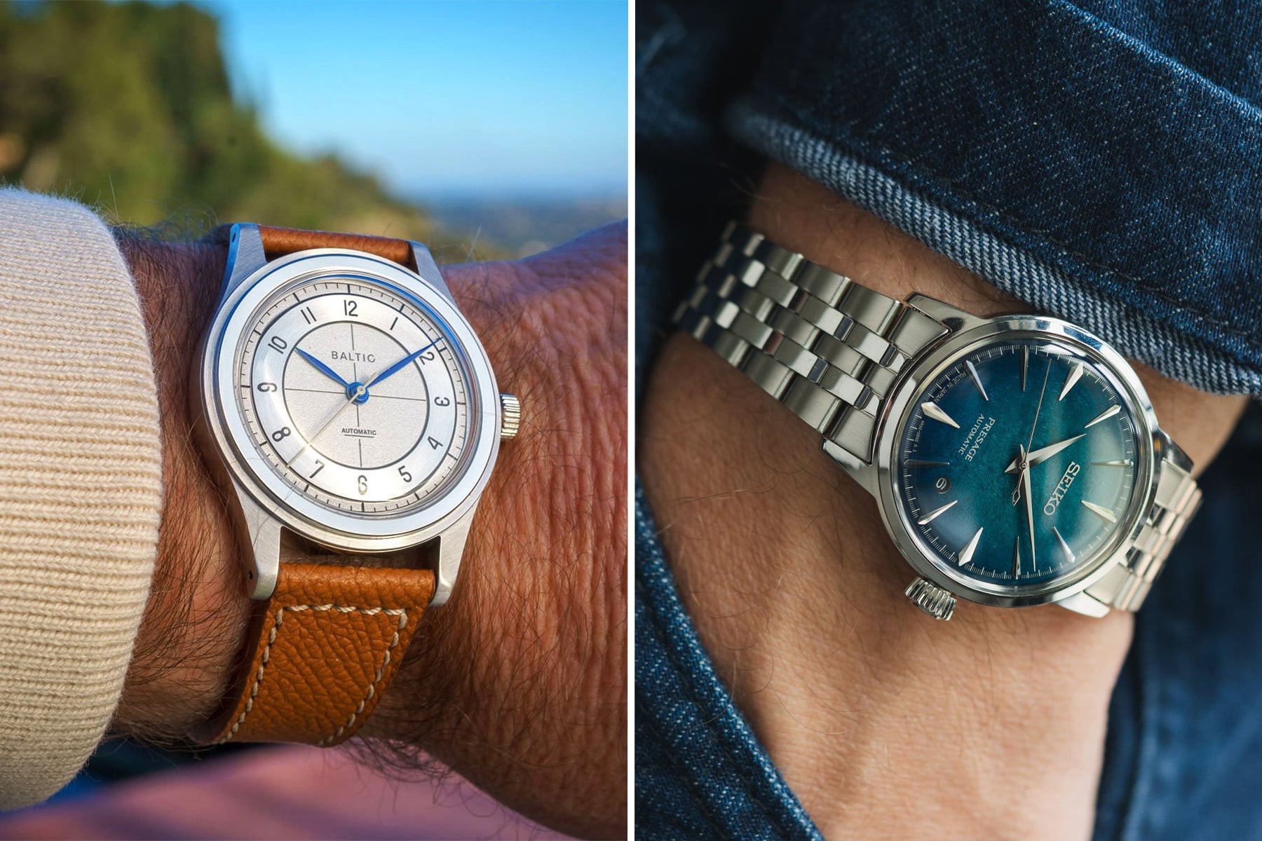 Sunday Morning Showdown: Seiko Presage Cocktail Time (38.5mm) Vs. Baltic HMS 002