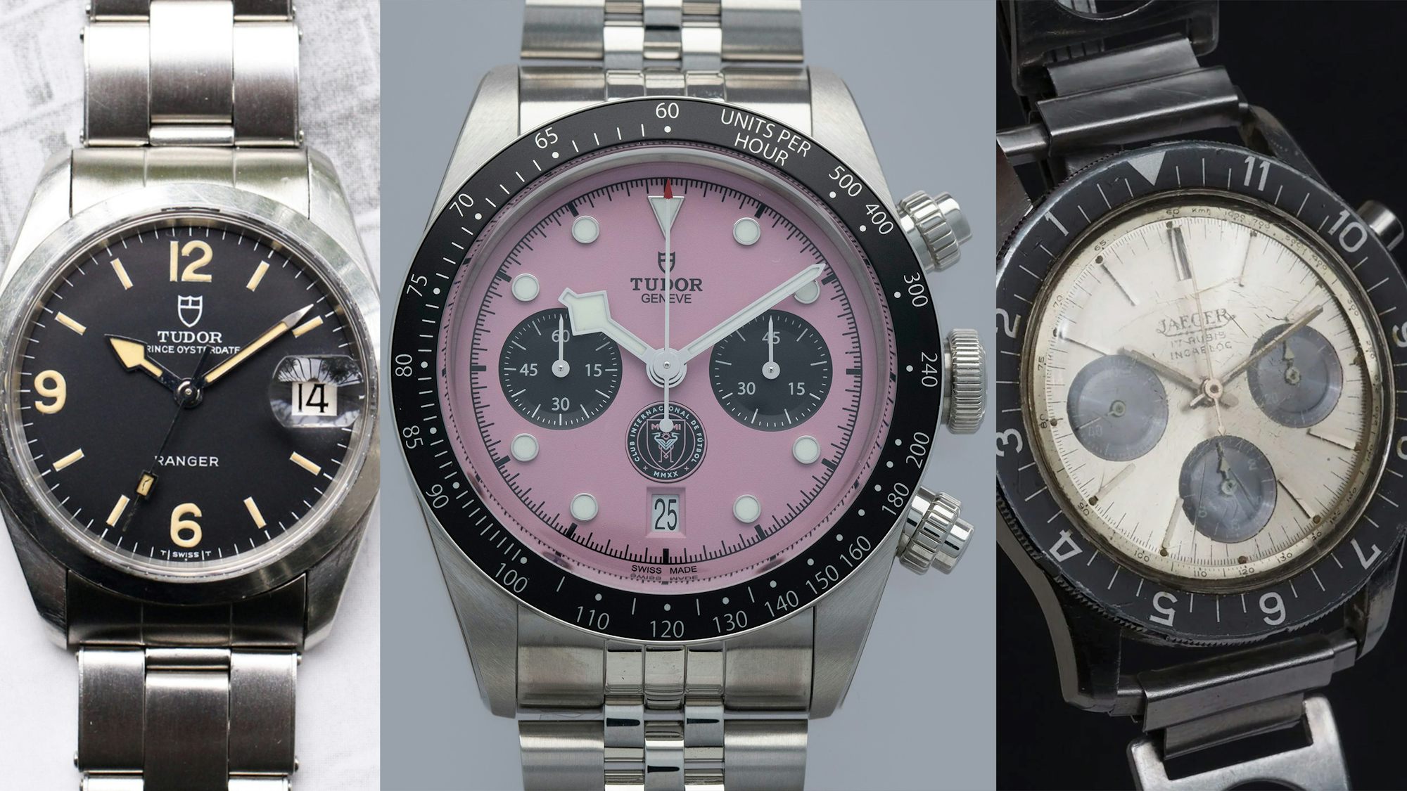 Bring a Loupe: A Limited Edition Inter Miami Tudor, A Jaeger 4ATM, A Longines Ultra-Chron Jumbo, And A Pair Of Tudor Rangers